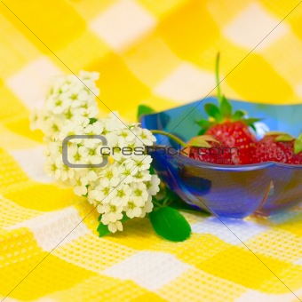 Flower and strowberry