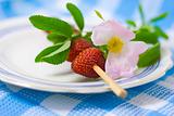 Strawberry barbecue on plate