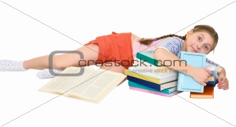 Girl and books