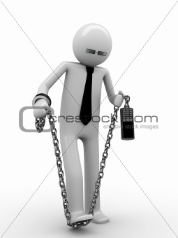 Trying to break phone addiction! Man chained with mobile phone 3