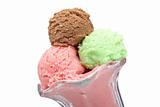 Multi flavor ice cream glass