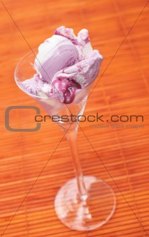 Cherry ice cream dessert