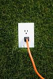 Electrical outlet in grass