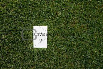 Electrical outlet in grass