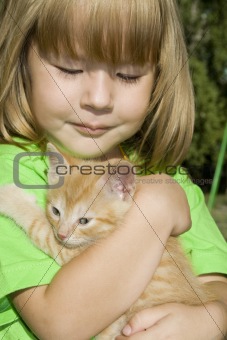Girl with kitten