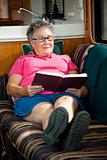 RV Senior Woman Reading