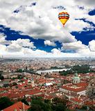 Aerial view of Prague City