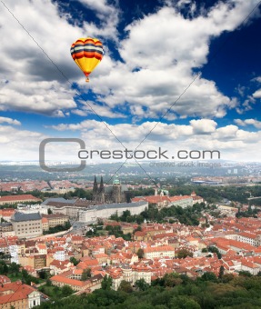 Aerial view of Prague City