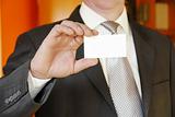 businessman showing business card