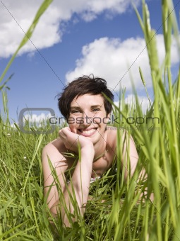 Woman in the grass
