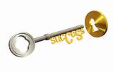 Success key and a keyhole