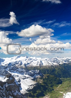 snow covered mountains in Swizerland