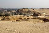 View of Cairo. Desert near pyramids and Sphinx.