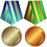 Silvery and bronze medals