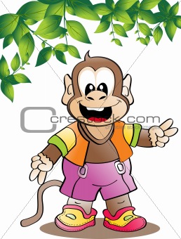vector leaves with monkey 