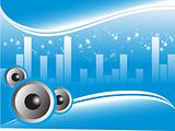 speaker with musical graph concept blue, vector wallpaper
