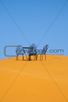 romantic place to sit on the Sahara desert