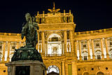 The place of heroes, Hofburg castle, by night