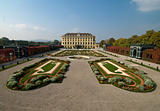 The baroque gardens in Schoenbrunn, Vienna