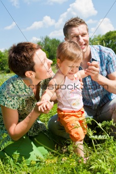Family in the meadow
