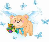 Flying Blue Teddy Bear
