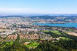 The aerial view of Zurich City 