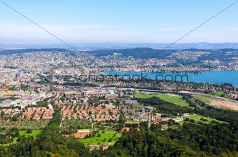 The aerial view of Zurich City 