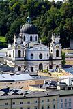 The aerial view of Salzburg City, Austria 