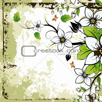 Grunge Floral frame