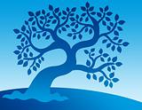 Blue leafy tree
