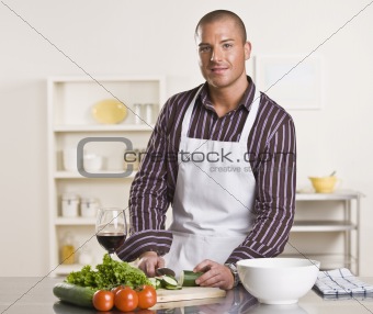 Man Preparing Meal