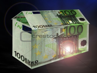 100 Euro banknotes House