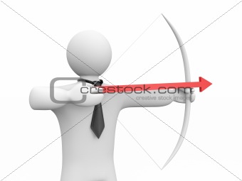 Businessman archer. Arrow to success