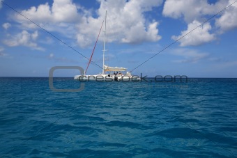 Boat on Caribbean Sea