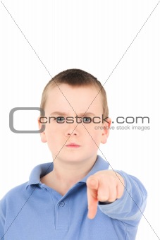 Little boy with finger