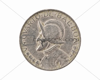 Panamanian coin isolated 