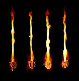 flaming fiery swords