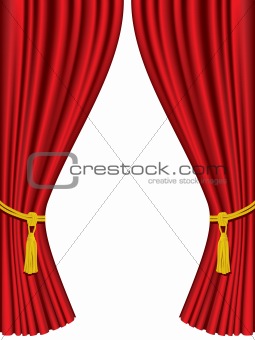 Theater curtains isolated on white background