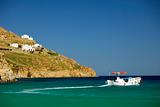 Greece sea landscape with boat