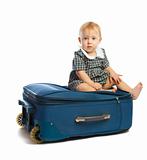 Baby on suitcase