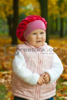 Toddler in autumn