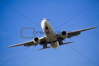 Passenger airplane before landing