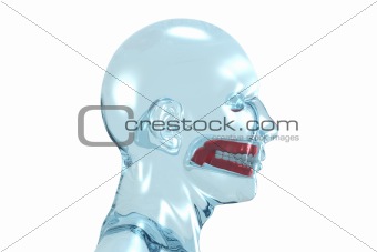Human head with denture