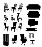 Silhouettes of furniture
