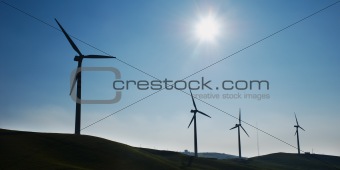 Four wind turbines 