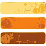 Pumpkin banners with gold rim