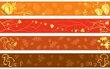 Autumn banners in warm colors