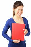 College girl with notebook