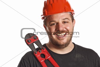 handyman smile and tool