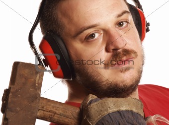 manual worker with hammer